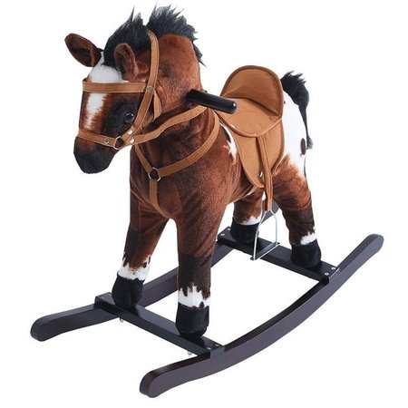 SANTAS FOREST Toy Plush Rocker Horse, PolyesterWood, BlackBrownWhite 28717